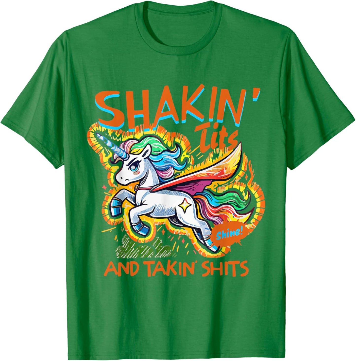 Funny Shakin' Tits Graphic Gag Gifts T-Shirt - T-Shirt | Irish Green
