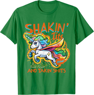Funny Shakin' Tits Graphic Gag Gifts T-Shirt - T-Shirt | Irish Green