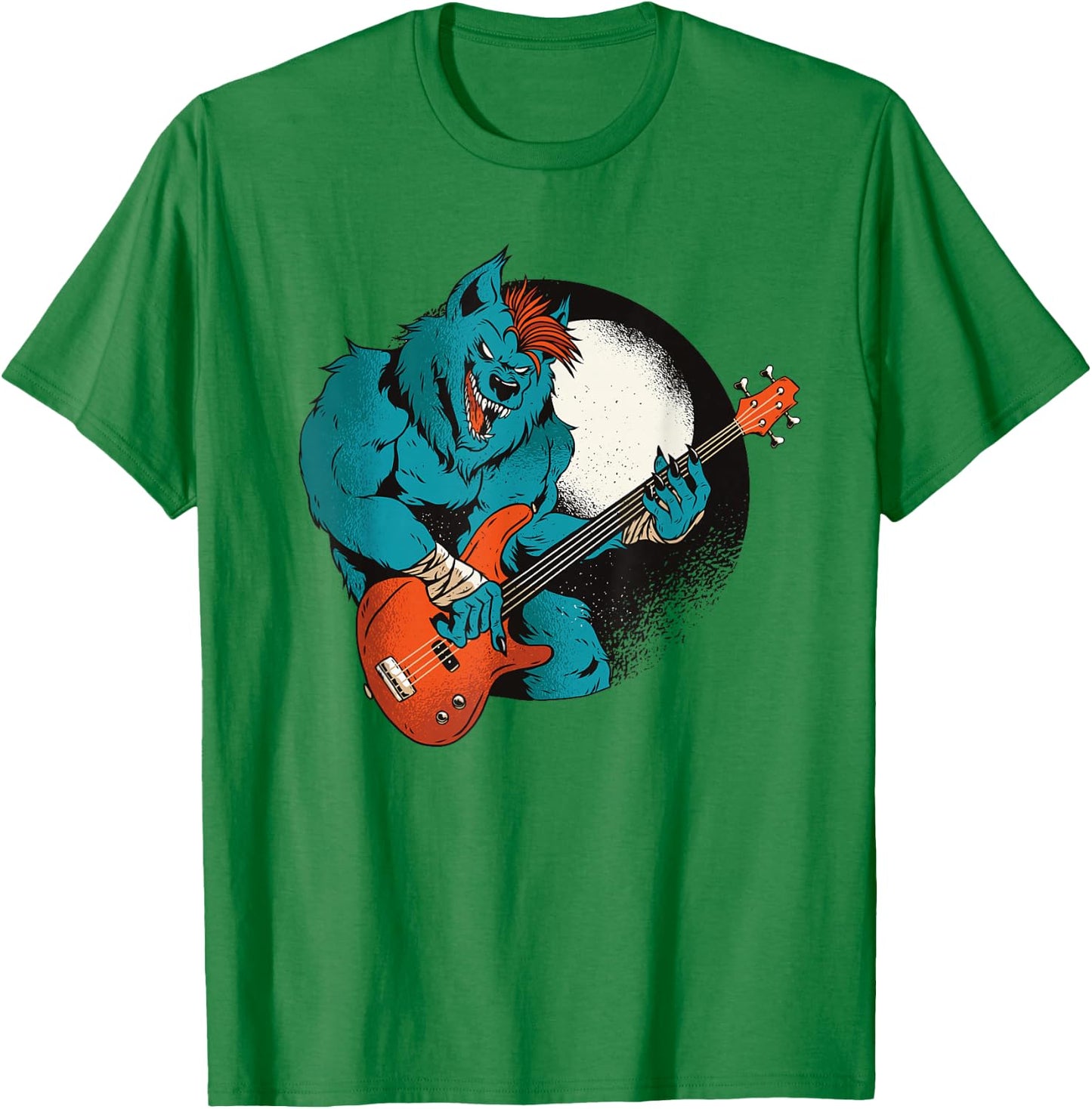 Werewolf Guitarist Guitar Music Musician T-Shirt - T-Shirt | Irish Green