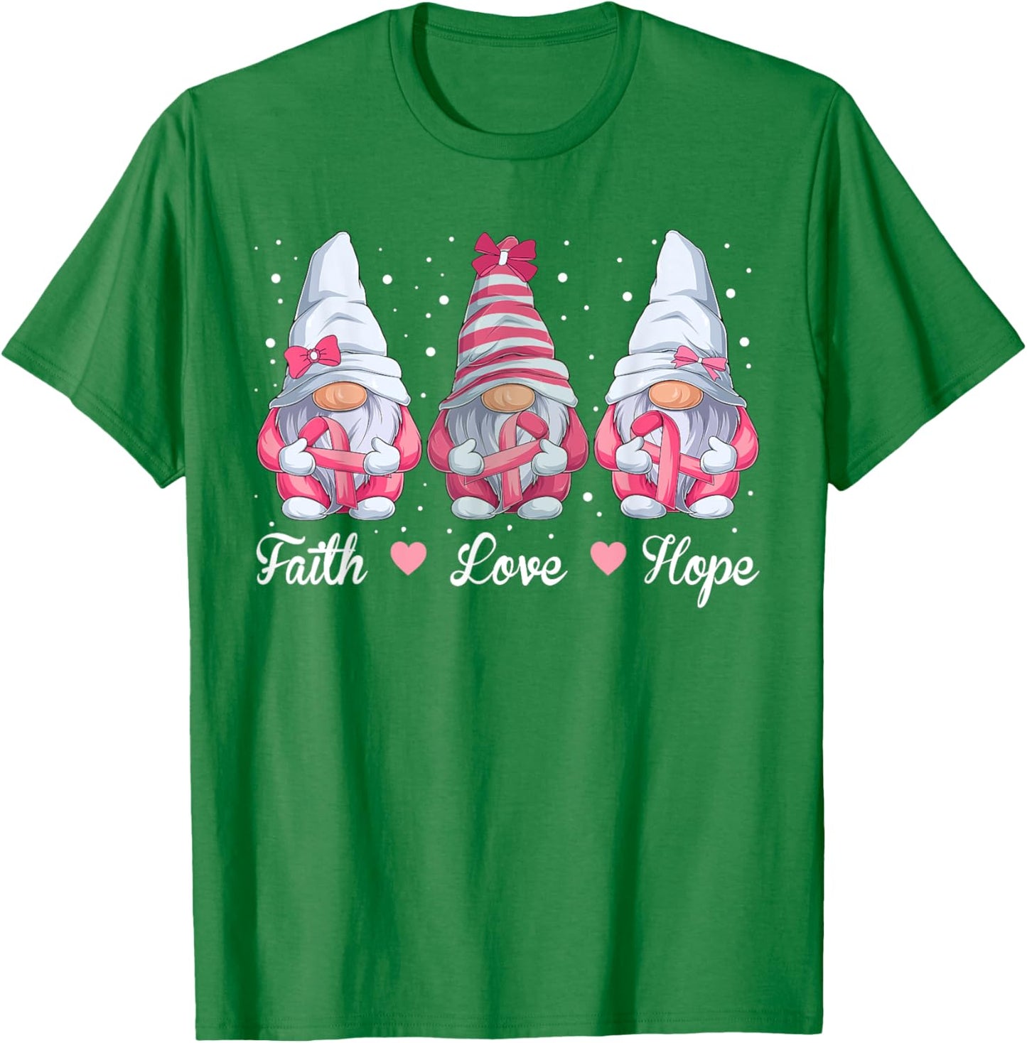 Breast Cancer Awareness, Gnomes Pink Ribbon Girls T-Shirt - T-Shirt | Irish Green