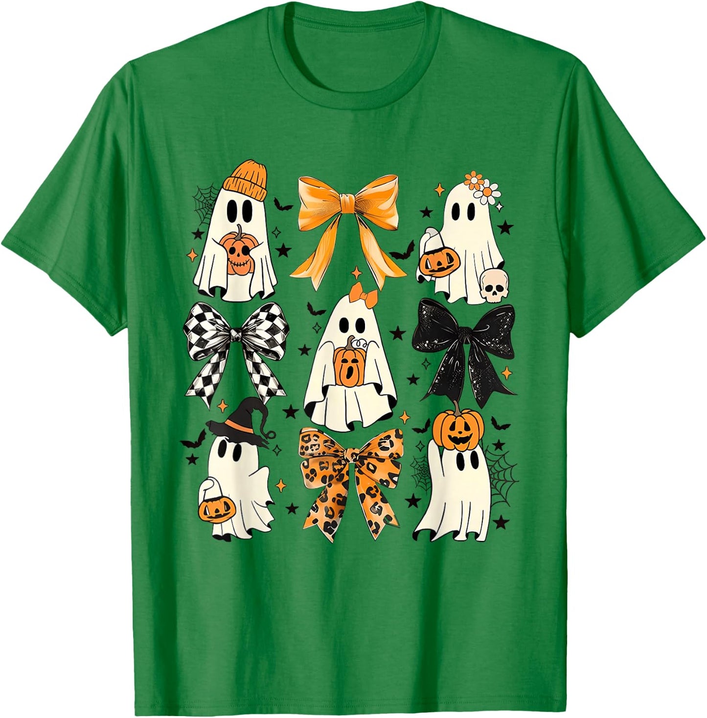 Coquette Bow Boo Witch Halloween Spooky Season Girls T-Shirt - T-Shirt | Irish Green