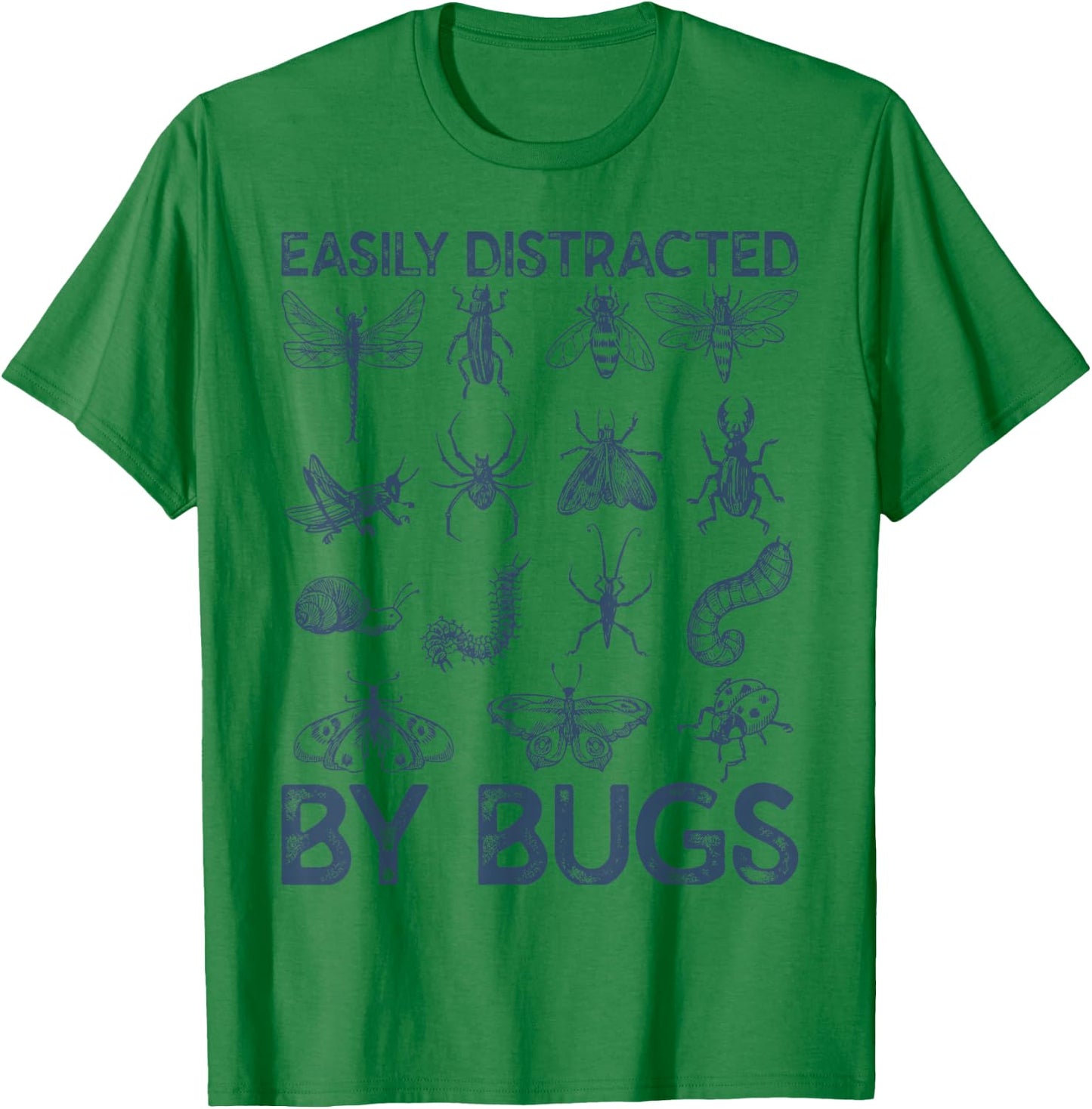 Funny Easily Distracted By Bugs Teacher Entomologist T-Shirt - T-Shirt | Irish Green