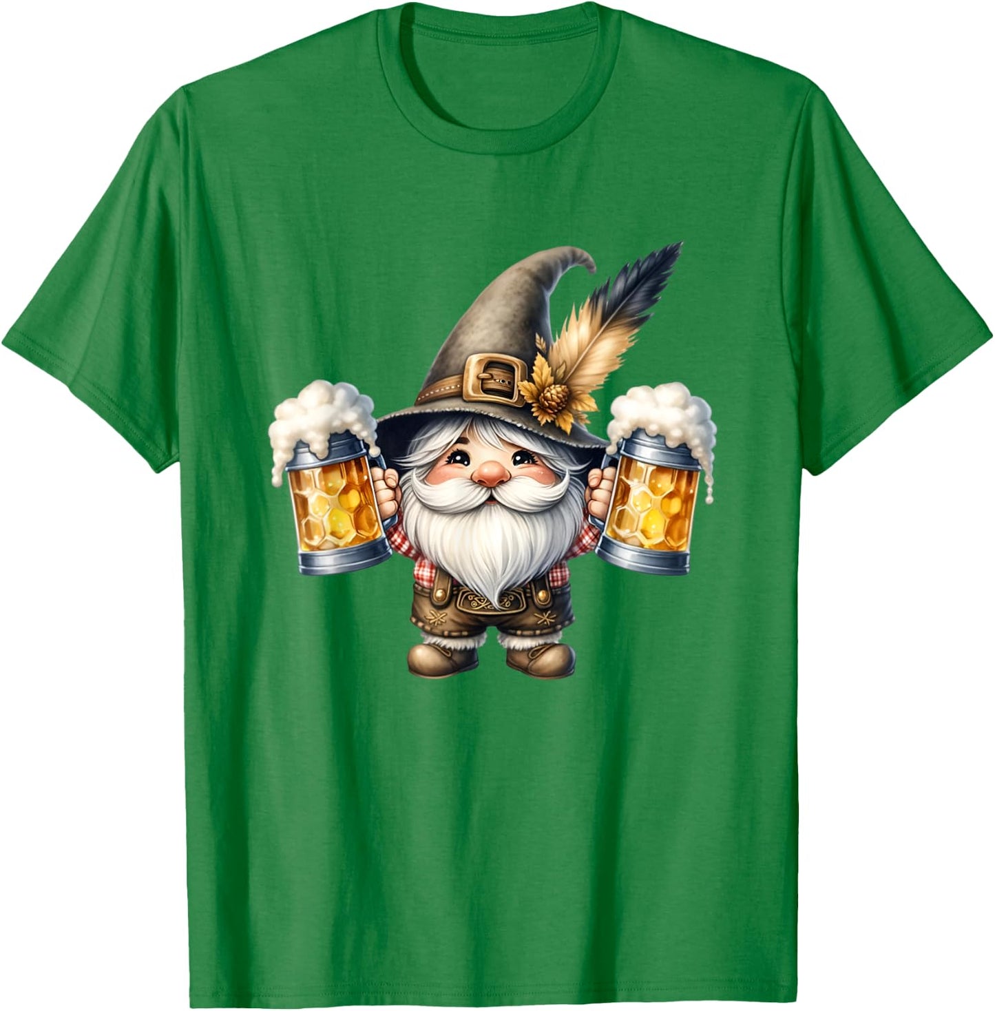 Funny Oktoberfest Graphic And Men German Gnome T-Shirt - T-Shirt | Irish Green