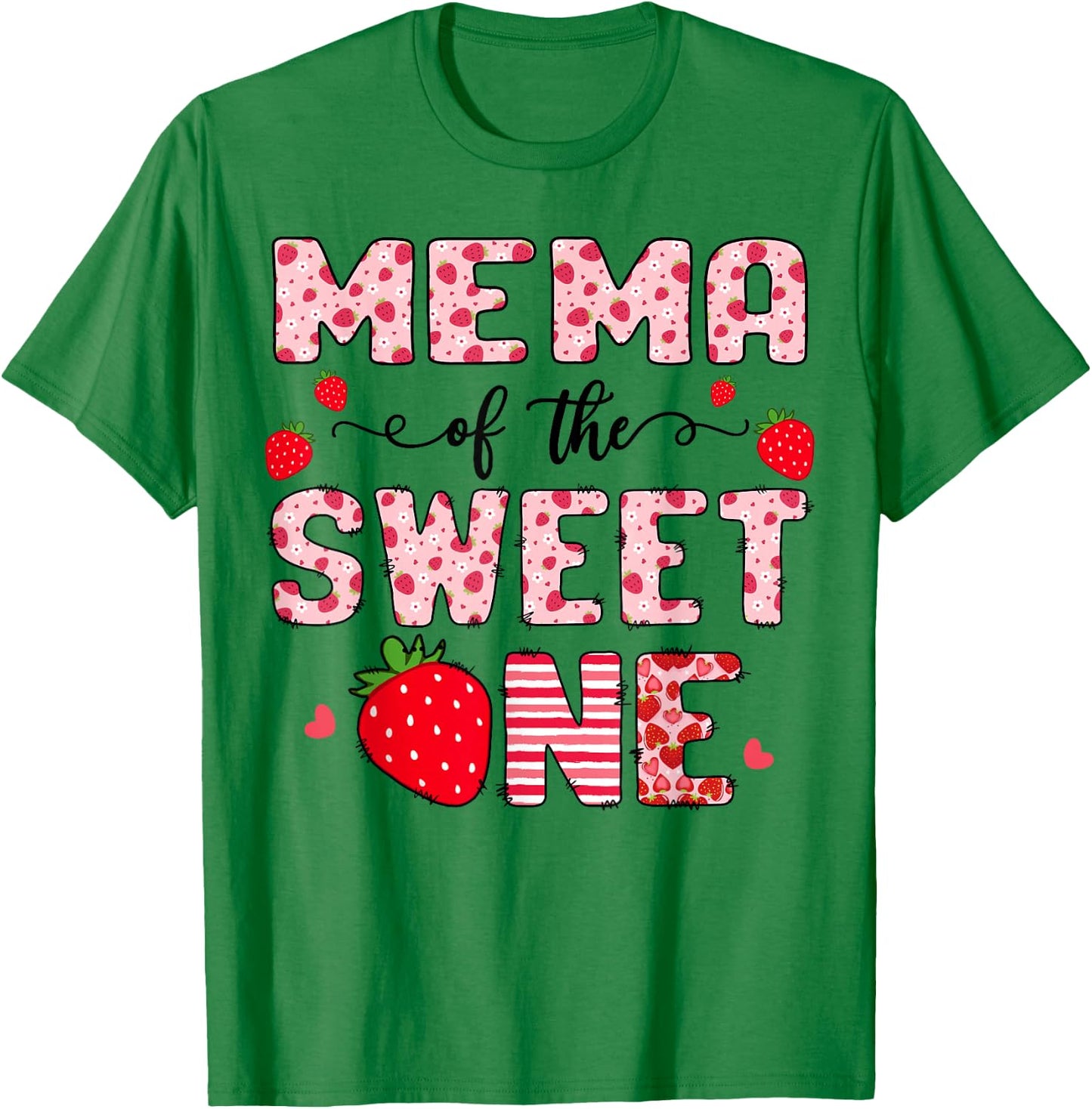 Mema Of The Sweet One 1St Birthday Strawberry Party T-Shirt - T-Shirt | Irish Green