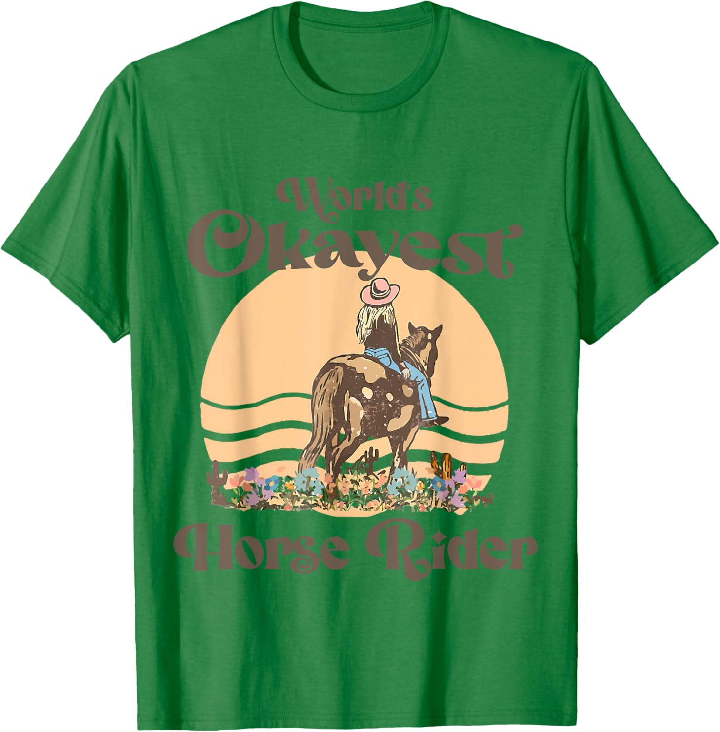 Funny Horse Riding Quote World's Okayest Horse Rider Cool T-Shirt - T-Shirt | Irish Green