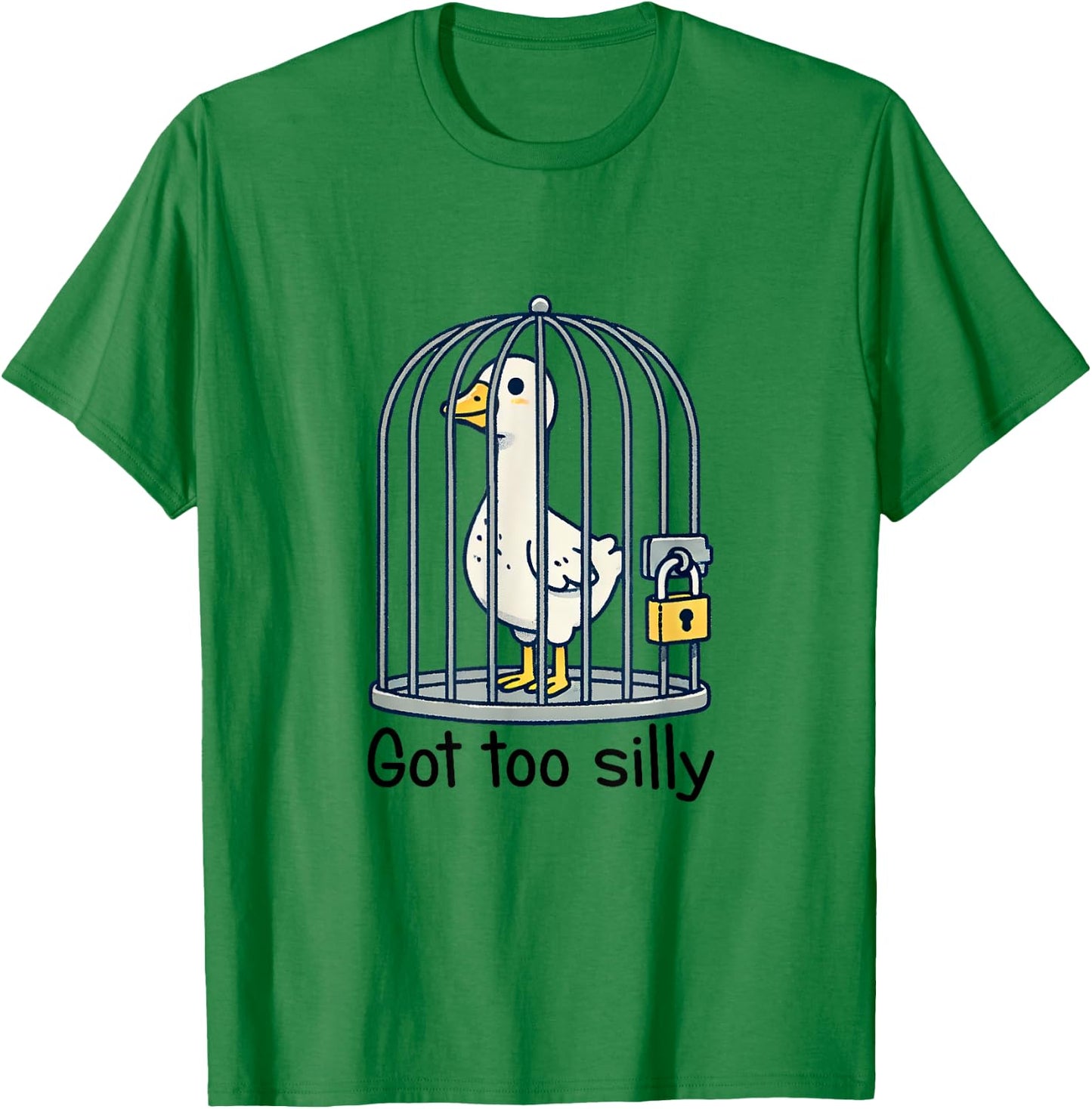 Funny Got Too Silly-Goose Meme Cute Goose Aesthetic Trendy T-Shirt - T-Shirt | Irish Green