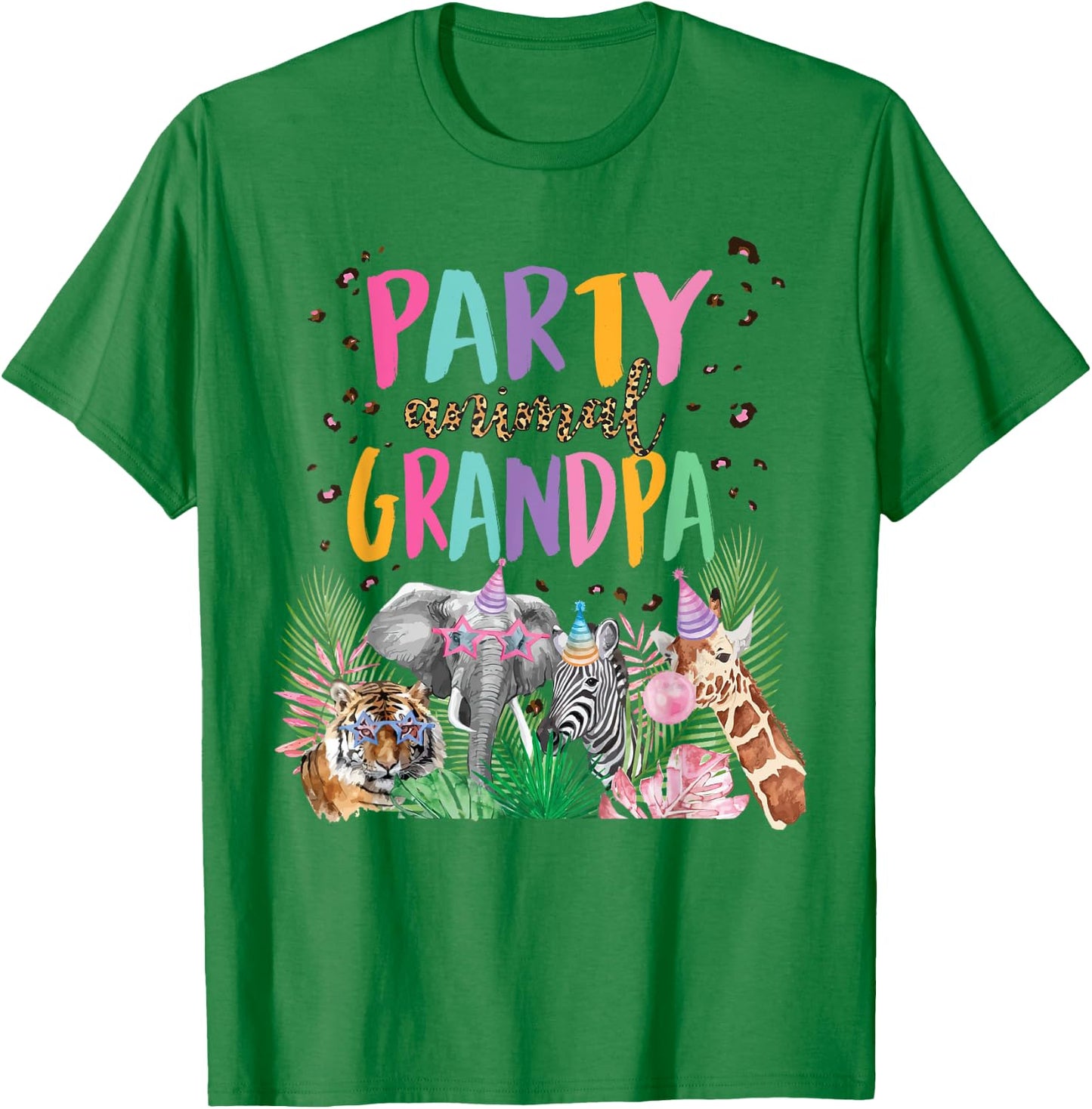 Grandpa Of The Birthday Boy Girl Zoo Theme Animal Party T-Shirt - T-Shirt | Irish Green