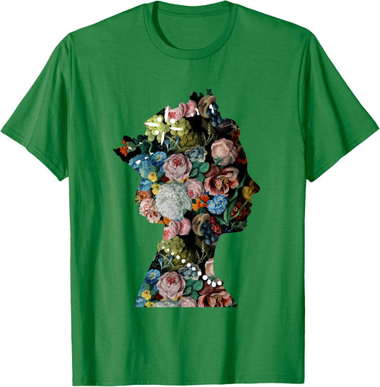 The Queen's Platinum Jubilee 2022 70th Anniversary Flower T-Shirt - T-Shirt | Irish Green