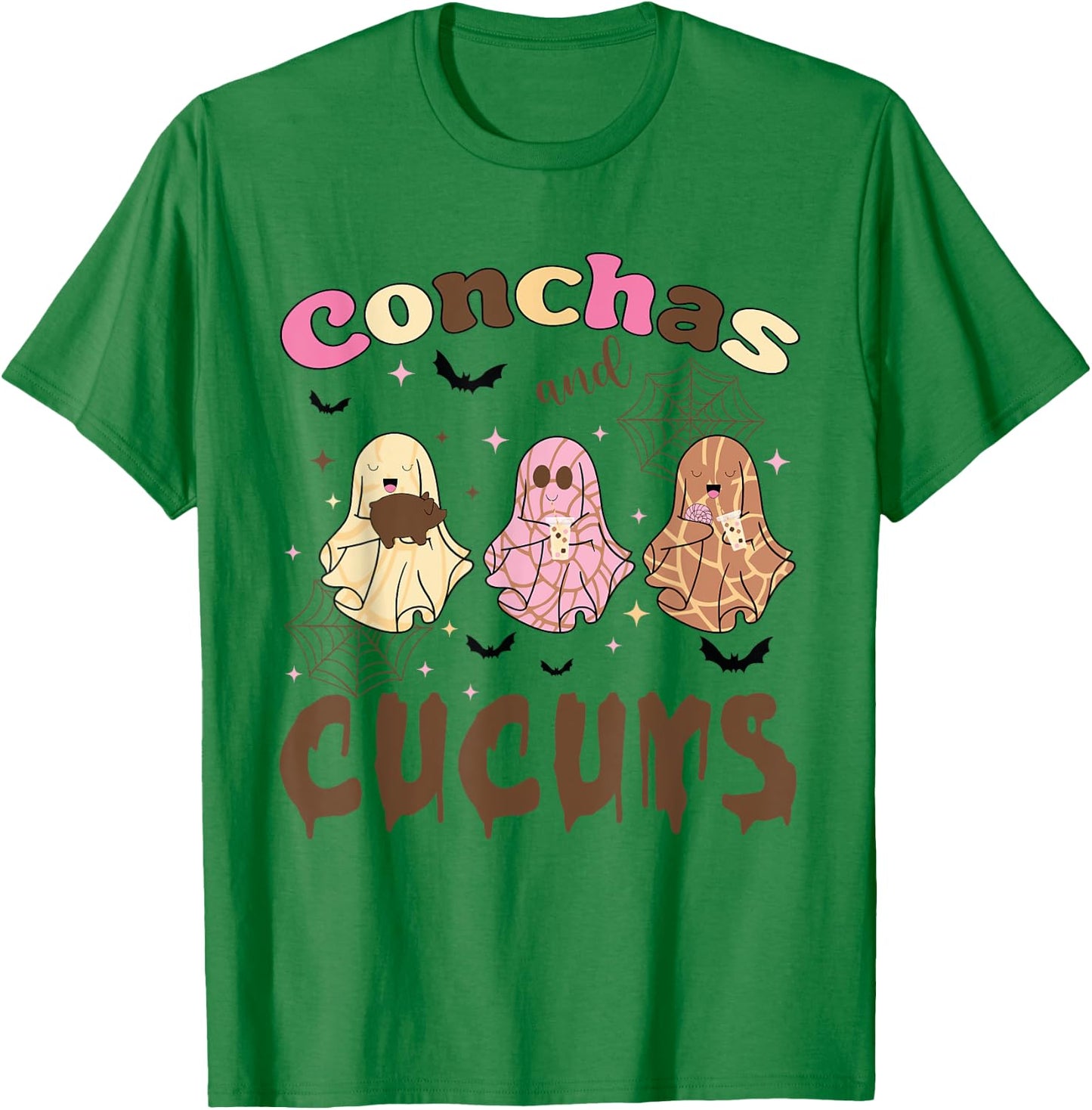 Conchas And Cucuys Funny Halloween Mexican Spooky Ghosts T-Shirt - T-Shirt | Irish Green
