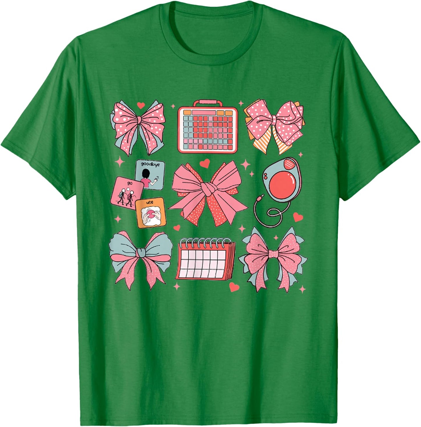 Women SLP Coquette Pink Bow Speech Language Pathologist Grad T-Shirt - T-Shirt | Irish Green