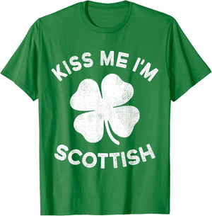 Kiss Me I'm Scottish St Patricks Day Scotland T-Shirt - T-Shirt | Irish Green