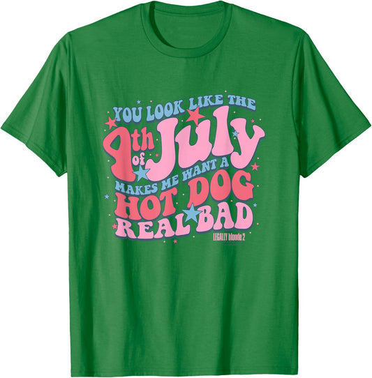 Legally Blonde 2 4th of July Makes Me Want A Hot Dog Logo T-Shirt - T-Shirt | Irish Green