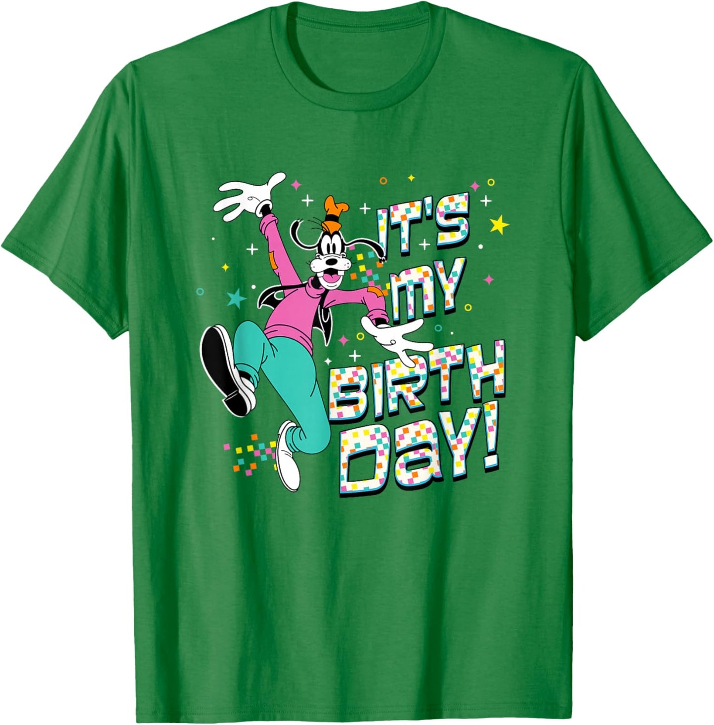 Disney Mickey And Friends It's My Birthday Goofy Logo T-Shirt - T-Shirt | Irish Green