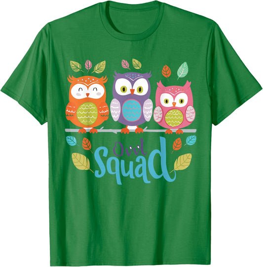 Owl Squad Design for Owl Lover Design | Kids Owl T-Shirt - T-Shirt | Irish Green