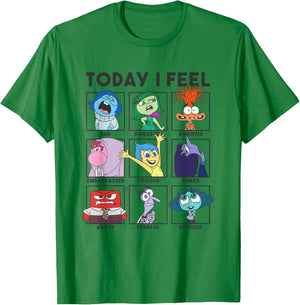 Disney Pixar Inside Out 2 Today I Feel... Emotions Panels T-Shirt - T-Shirt | Irish Green