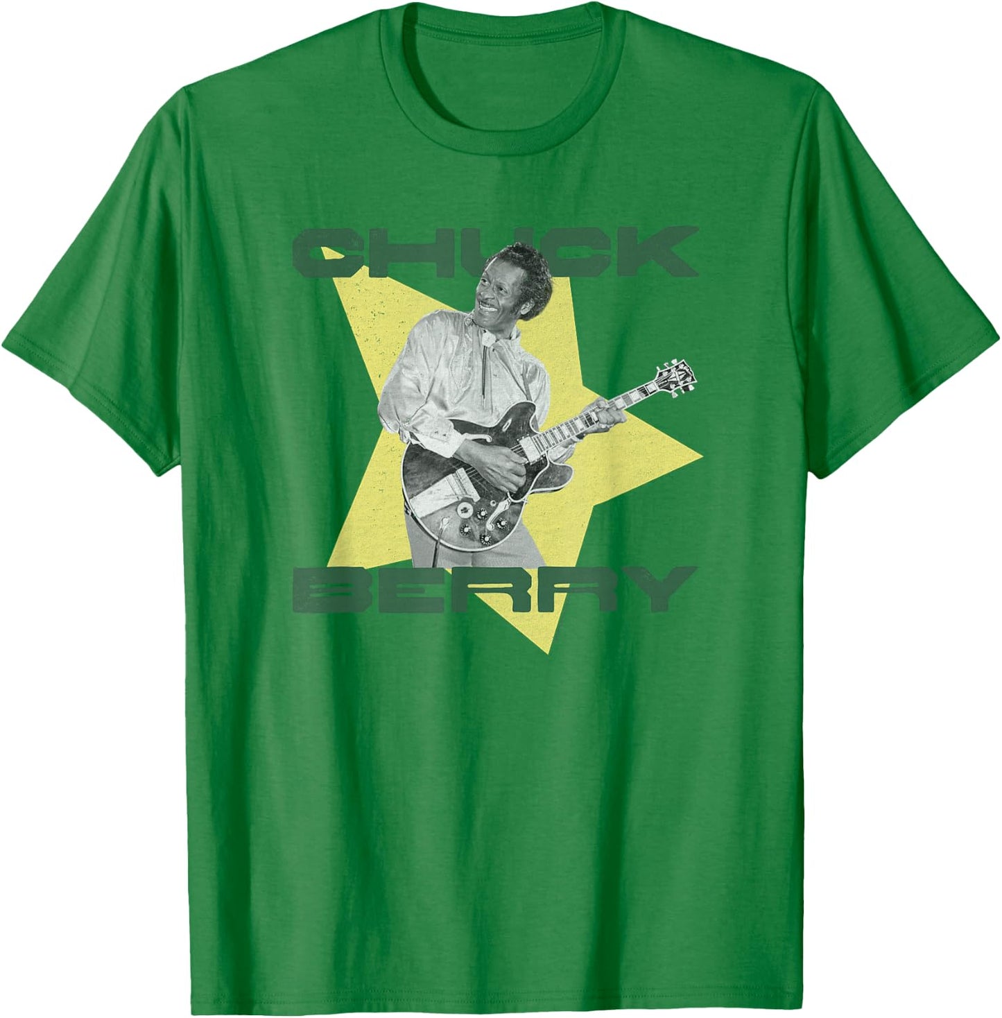 Chuck Berry Reelin' & Rockin' Star Photo T-Shirt - T-Shirt | Irish Green