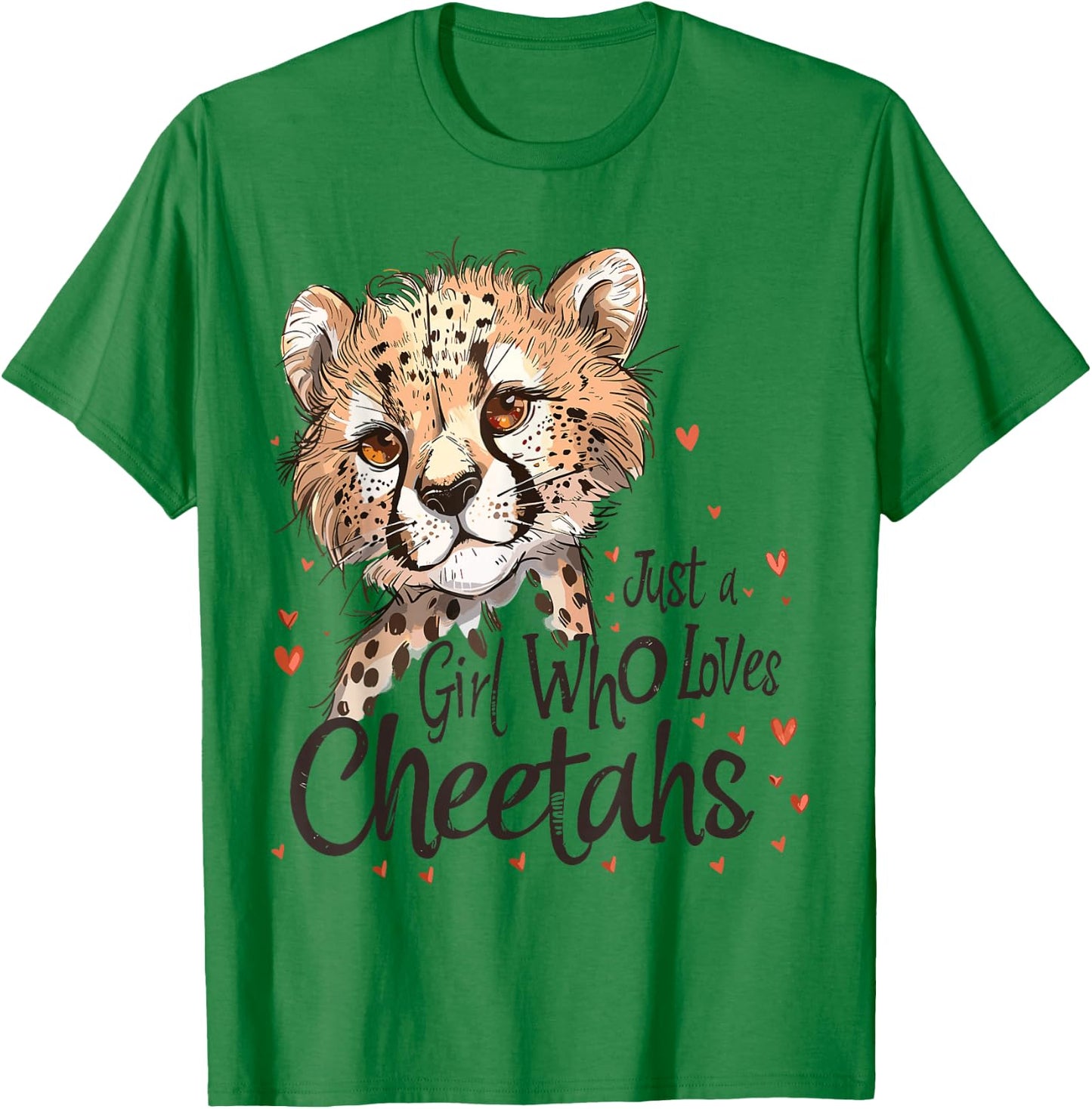 Cute Cheetahs Lovers Gift Just A Girl Who Loves Cheetahs T-Shirt - T-Shirt | Irish Green