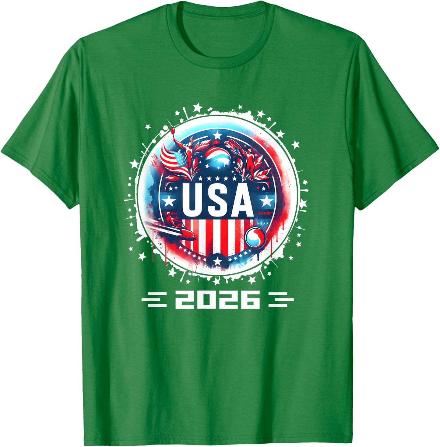 American Flag USA Player 2026 Boys Kids Men Women USA 2026 T-Shirt - T-Shirt | Irish Green