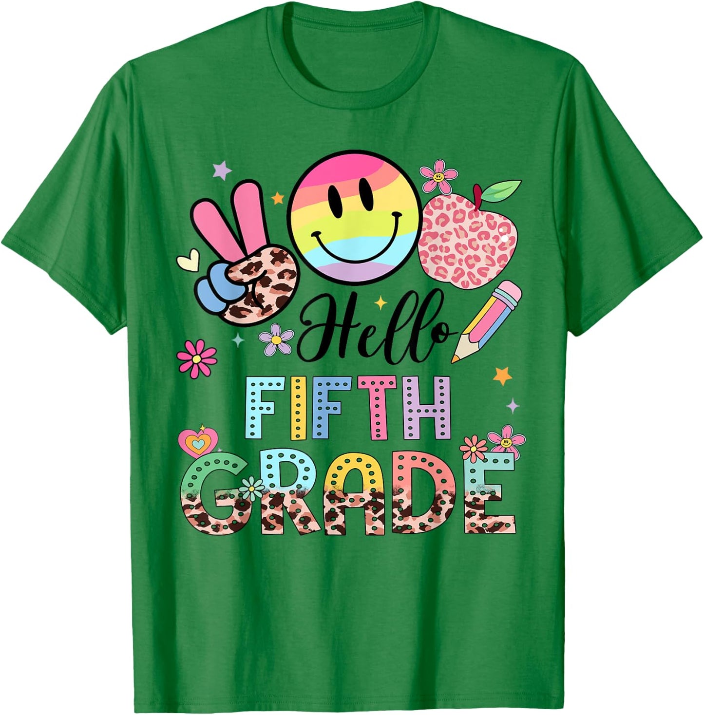 Hello 5th grade Boy Girl Teacher Back To School 5th grade T-Shirt - T-Shirt | Irish Green