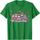 Patriotic Cats Wearing Red White Blue Glasses Fireworks USA T-Shirt - T-Shirt | Irish Green