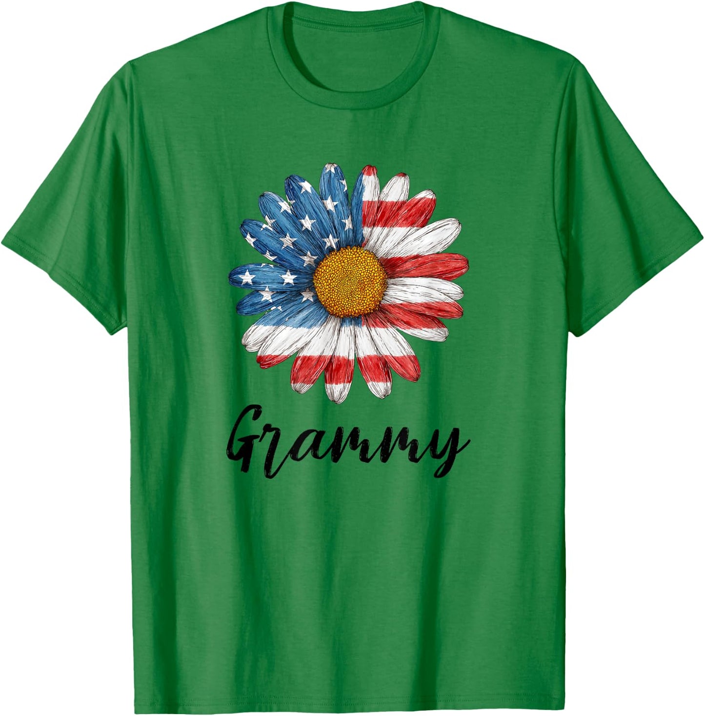 Grammy Patriotic 4th of July Retro Trendy Flower Grandma T-Shirt - T-Shirt | Irish Green