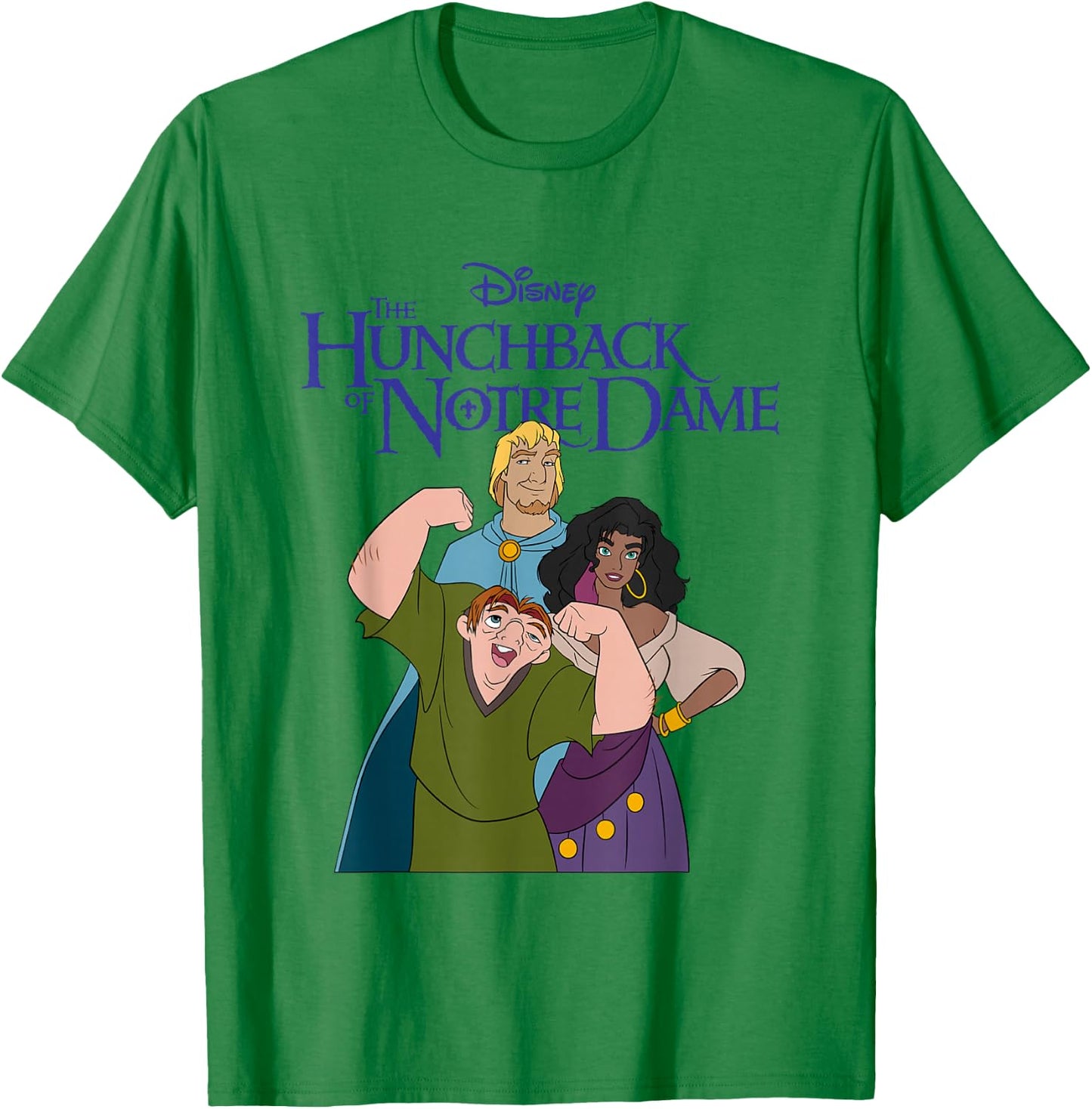 Disney The Hunchback of Notre Dame Group Shot Chest Poster T-Shirt - T-Shirt | Irish Green