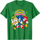 Sonic The Hedgehog Main Trio Gold Rings Epic Group Shot T-Shirt - T-Shirt | Irish Green