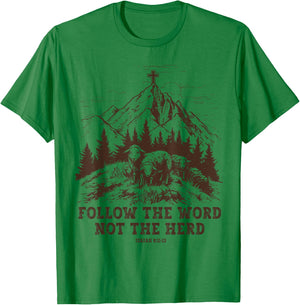 Sheep Follow The Word Not The Herd T-Shirt - T-Shirt | Irish Green