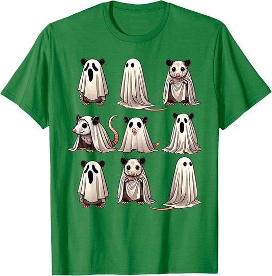 Cute Ghost Opossum Funny Halloween Outfit Costumes Opossum T-Shirt - T-Shirt | Irish Green