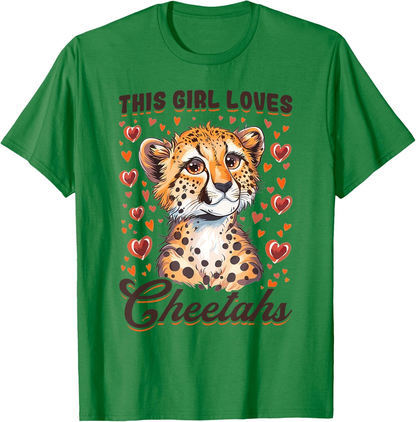 Funny Cheetah Animal This Girl Loves Cheetahs T-Shirt - T-Shirt | Irish Green