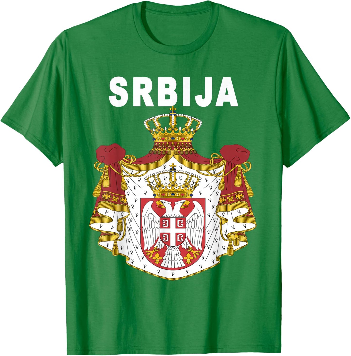 Serbian Srbija National Emblem T-Shirt - T-Shirt | Irish Green