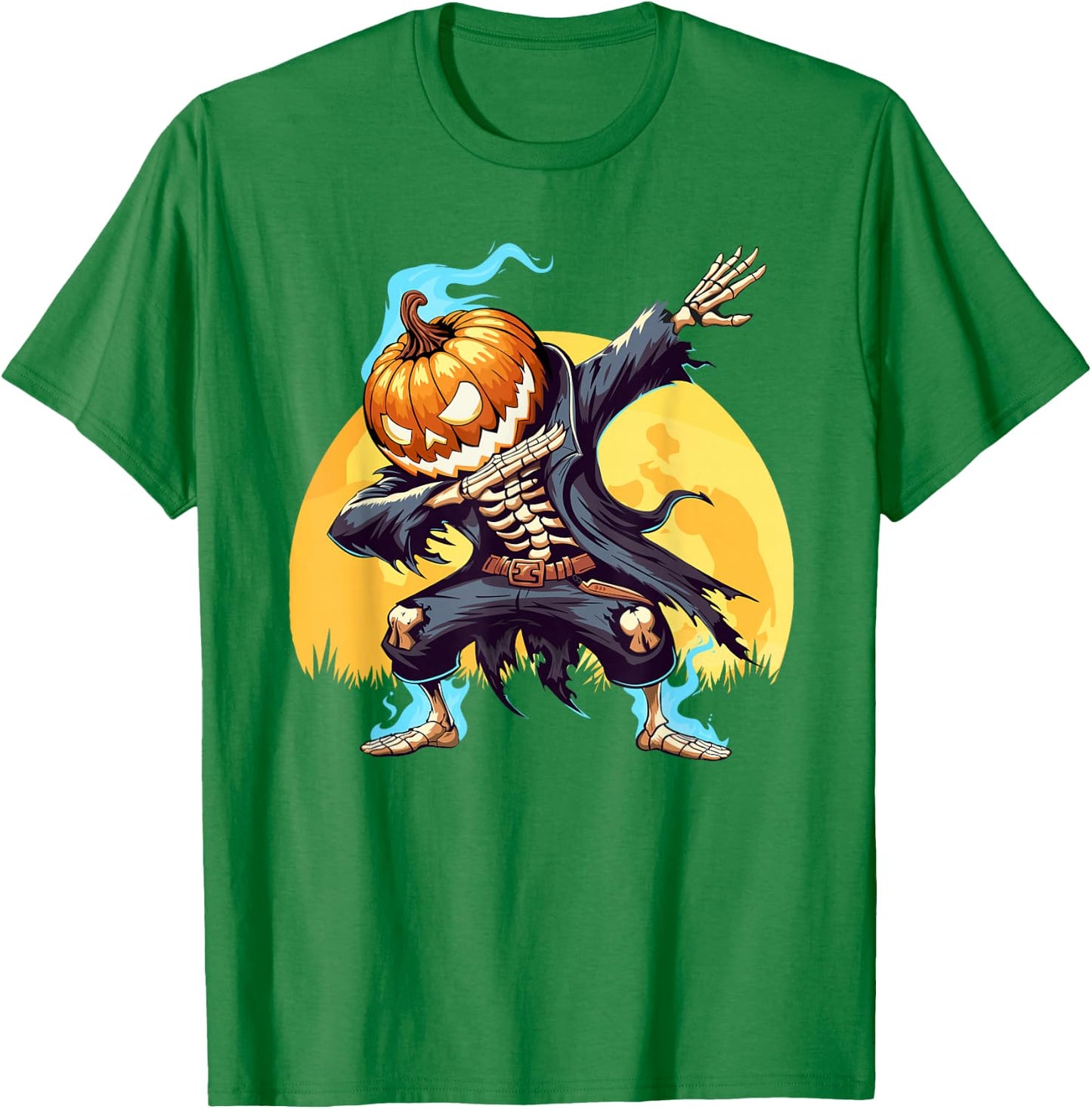 Dabbing Skeleton Headless Pumpkin Dab Dance Boys Halloween T-Shirt - T-Shirt | Irish Green