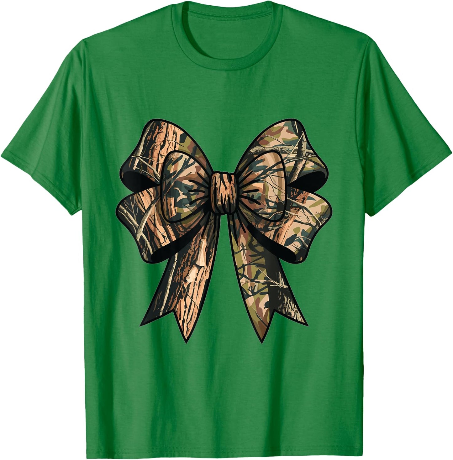 Camo Coquette Bow Duck Hunting Hunt Mom Camouflage Women T-Shirt - T-Shirt | Irish Green