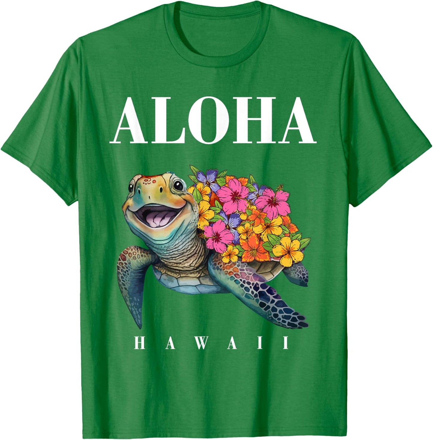 Teen Girl Hawaiian-Shirt Aloha Hawaii Sea Turtle Kids Women T-Shirt - T-Shirt | Irish Green