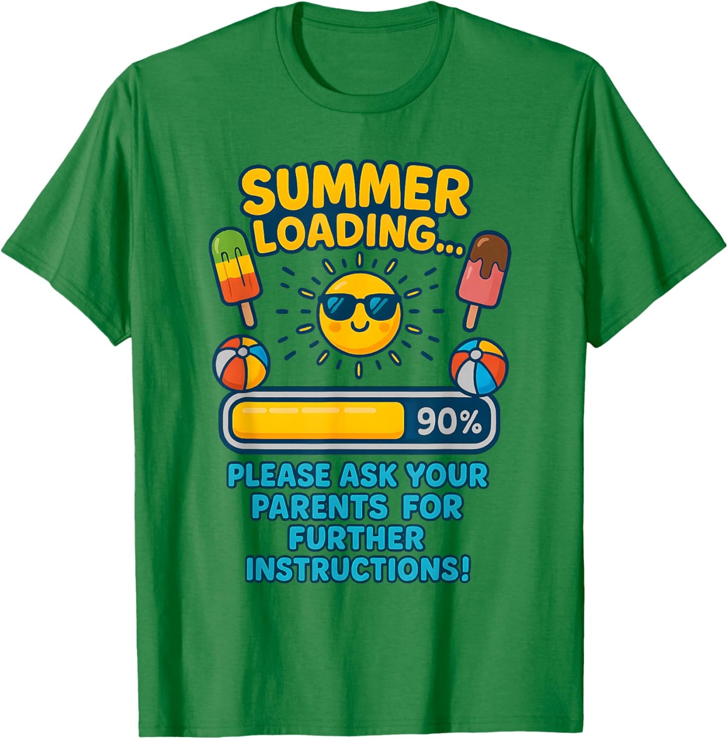 Teacher Summer School Break Vacation Loading Last Day School T-Shirt - T-Shirt | Irish Green