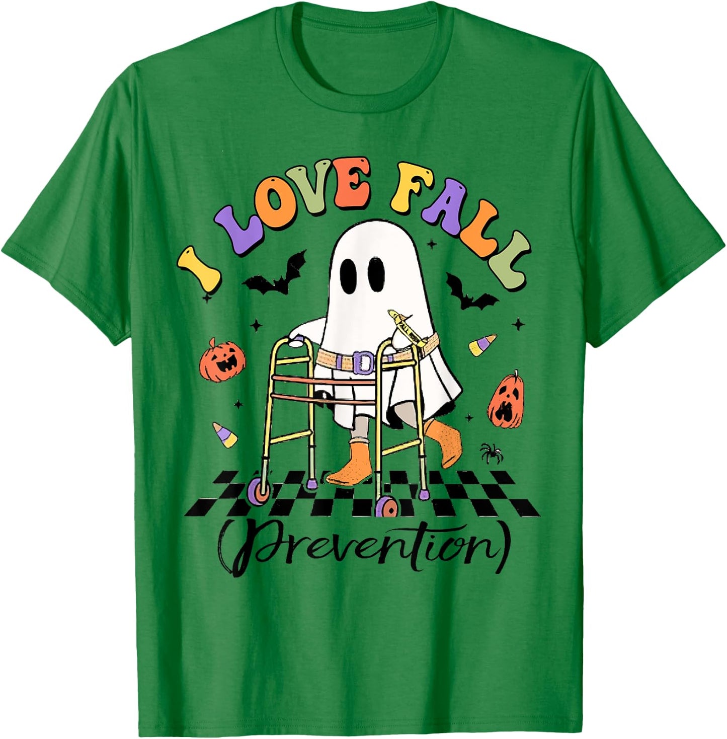 Occupational Therapy Halloween Nurse, I Love Fall Prevention T-Shirt - T-Shirt | Irish Green