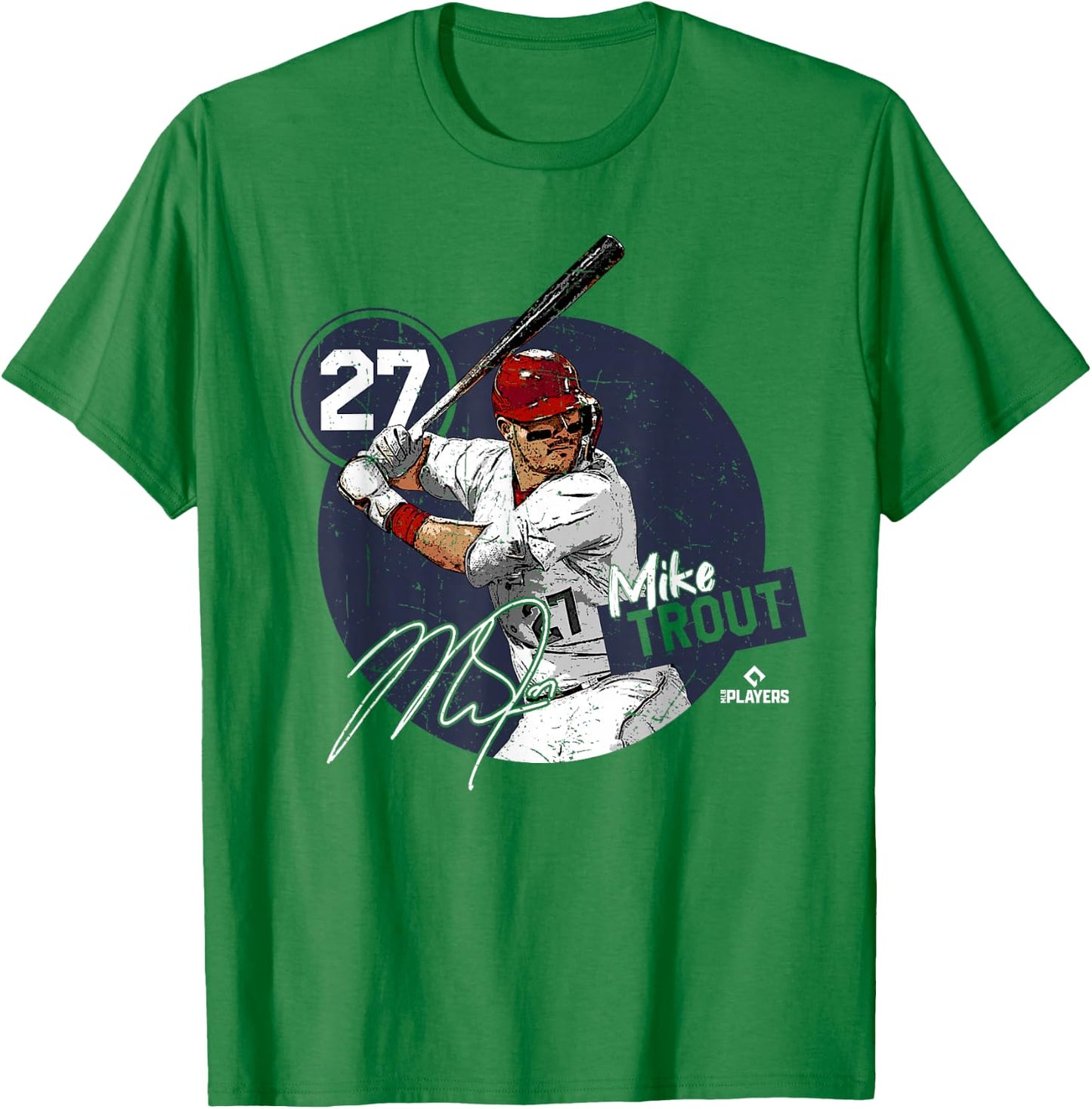 Mike Trout | Los Angeles Baseball MLB Players | MLBTRO4005 T-Shirt - T-Shirt | Irish Green