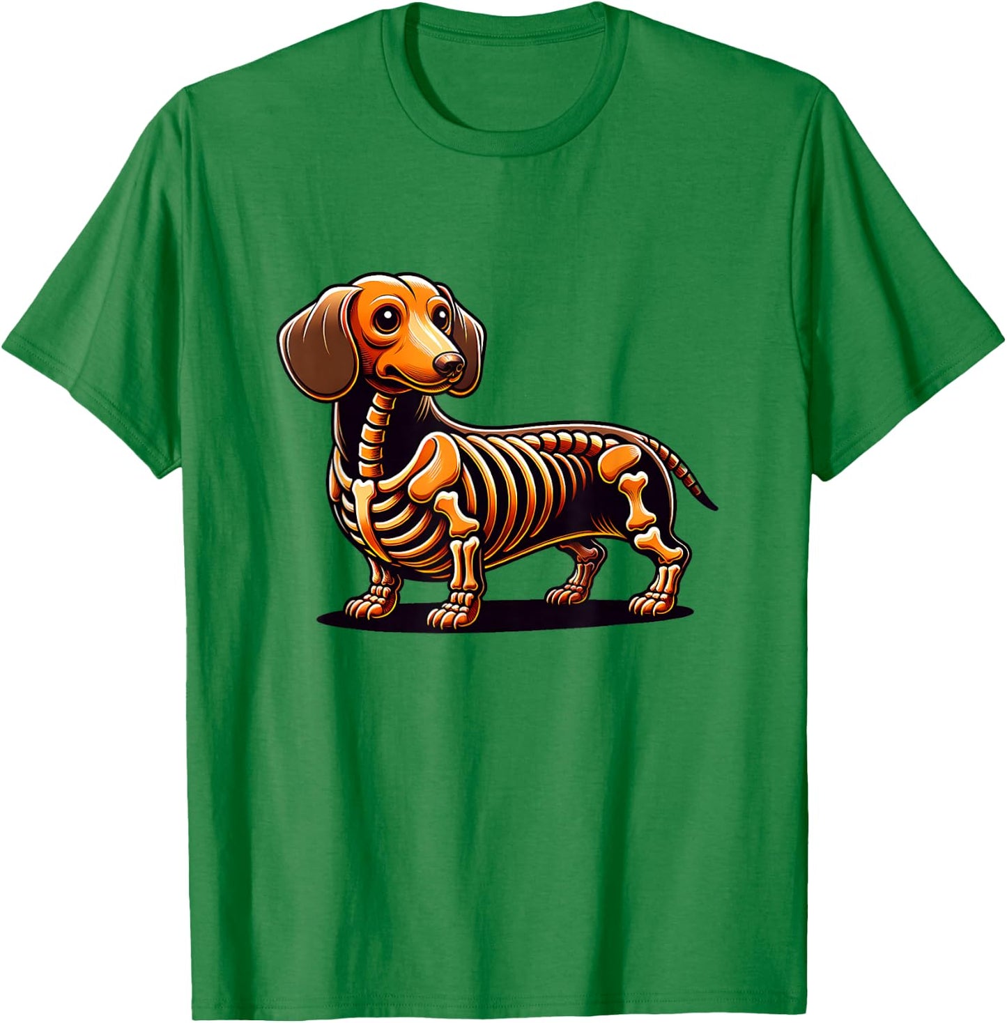 Cute Funny Skeleton Dachshund Wiener Dog Halloween T-Shirt - T-Shirt | Irish Green