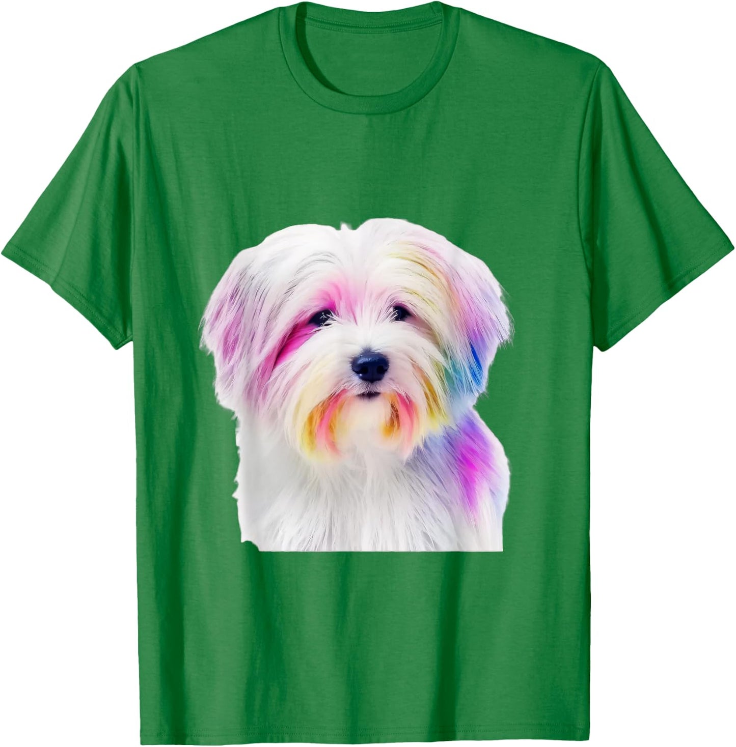 Coton De Tulear Dog Colorful Watercolor Dog T-Shirt - T-Shirt | Irish Green