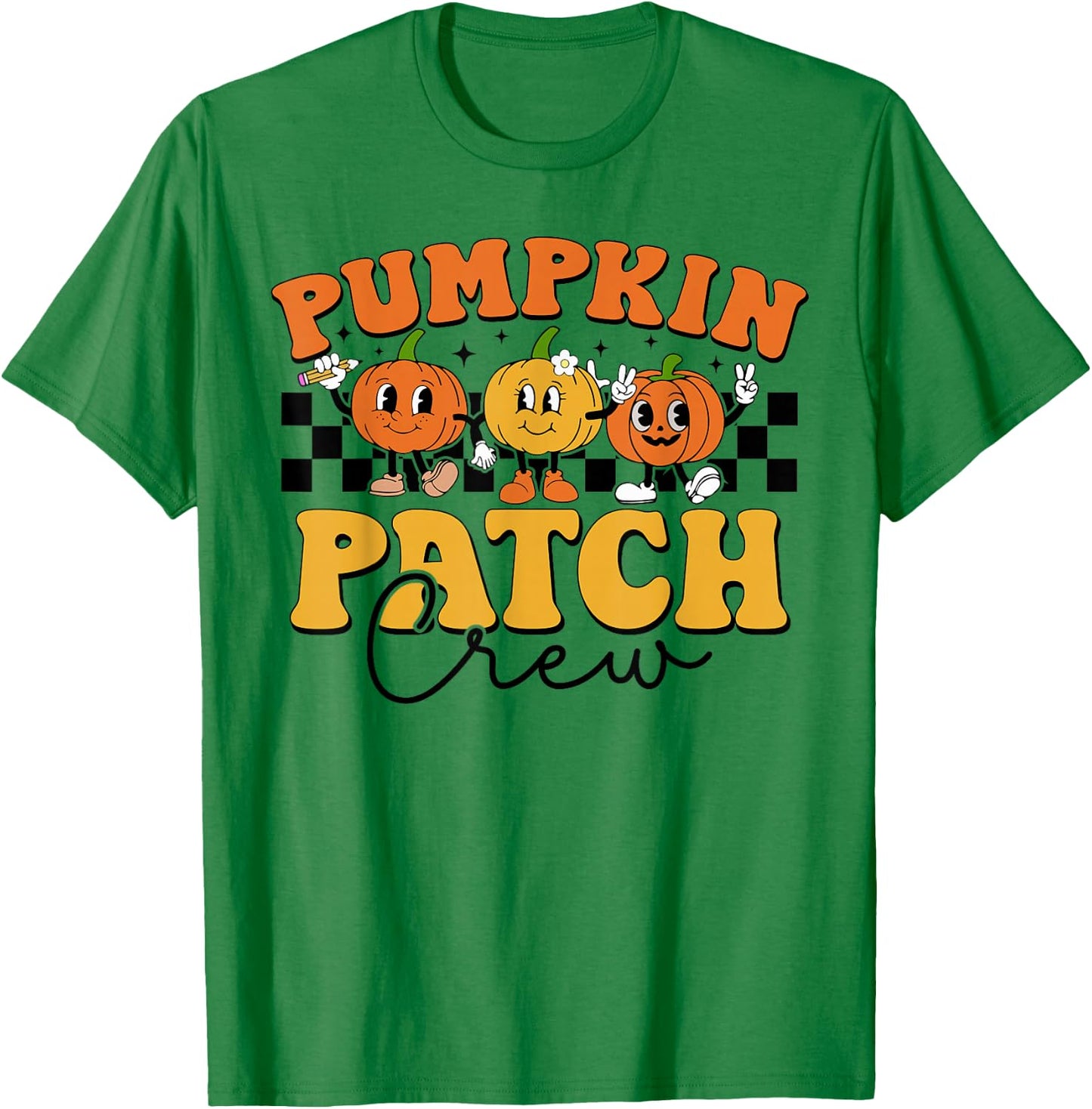 Pumpkin Patch Crew Retro Fall Autumn Thanksgiving T-Shirt - T-Shirt | Irish Green