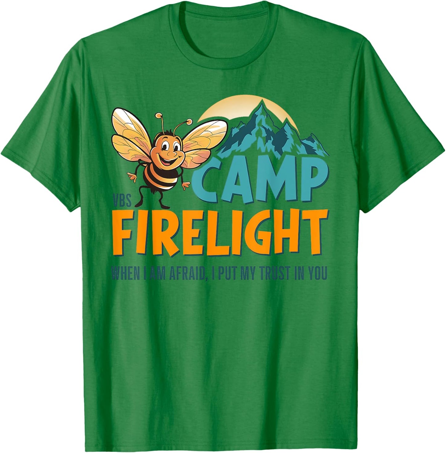 Camp Firelight VBS Camp Vacation Bible School Firework 2024 T-Shirt - T-Shirt | Irish Green