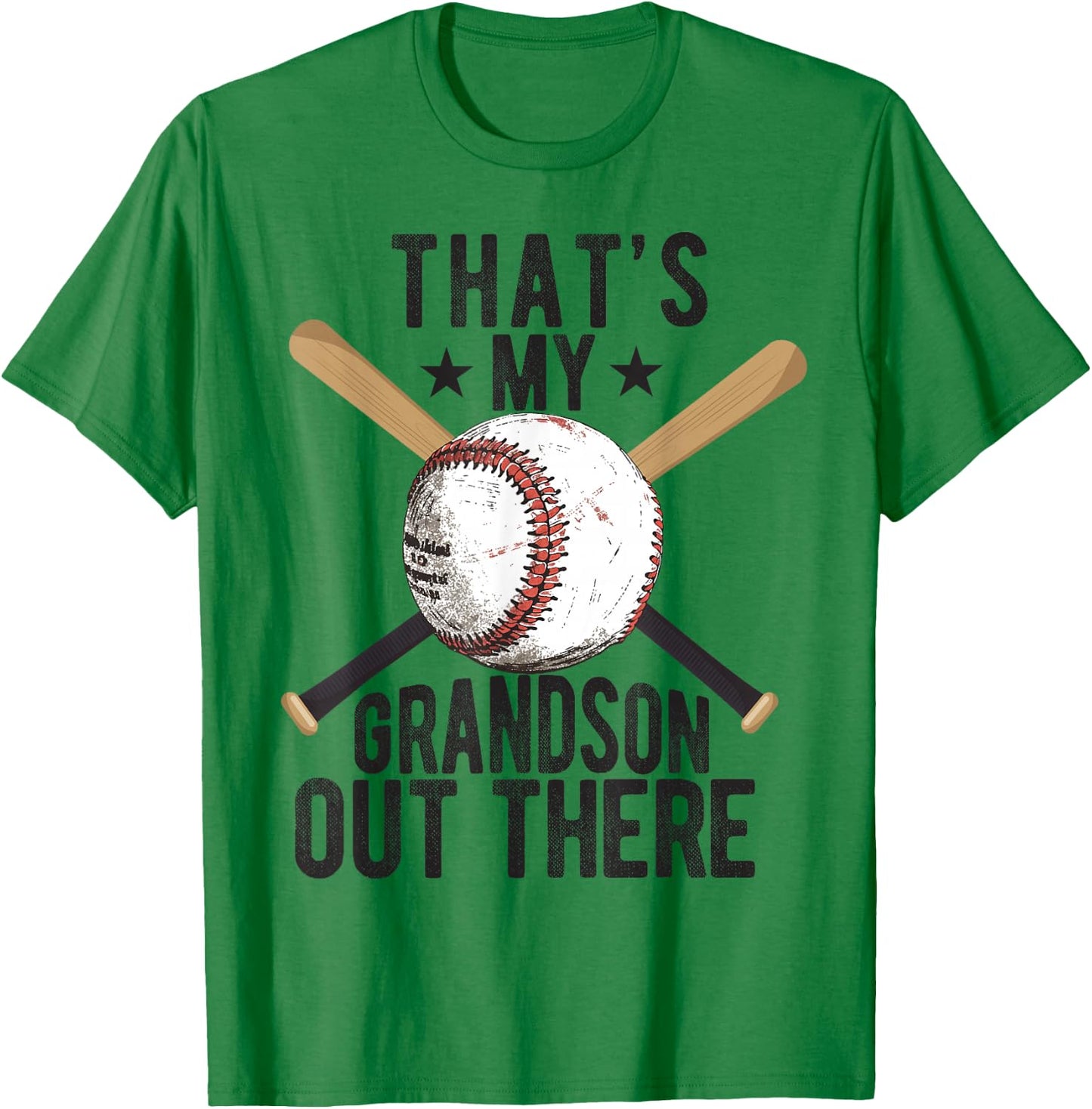 That's My Grandson Out There Baseball For Grandpa Grandma T-Shirt - T-Shirt | Irish Green