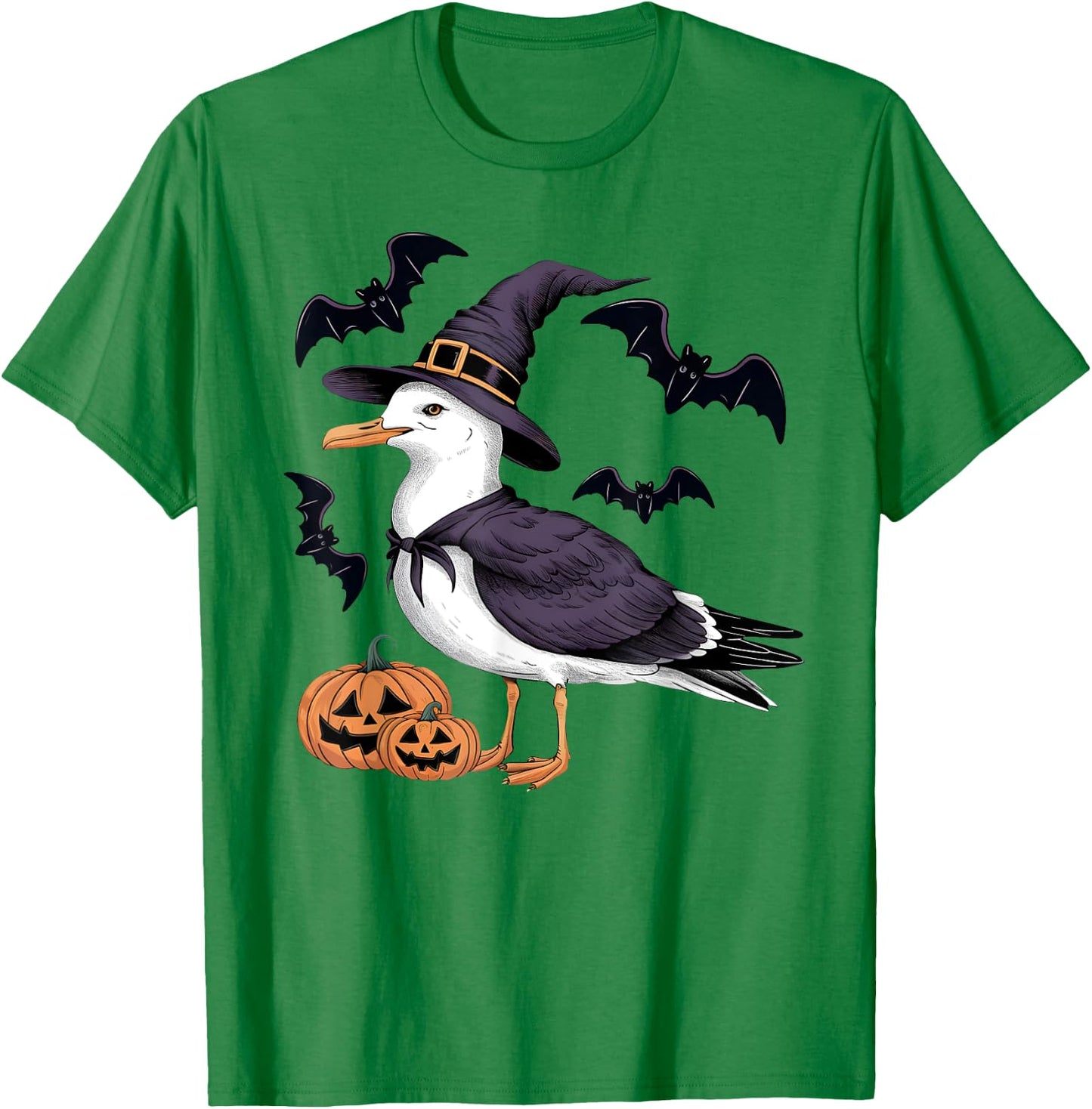 Seagull Bird Halloween Costume Pumpkin Bat Witch T-Shirt - T-Shirt | Irish Green