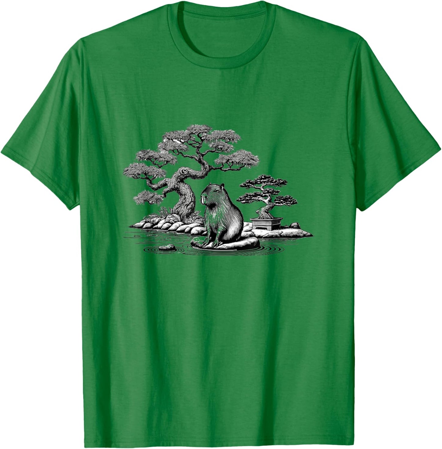 Retro Capybara Japanese Art T-Shirt - T-Shirt | Irish Green