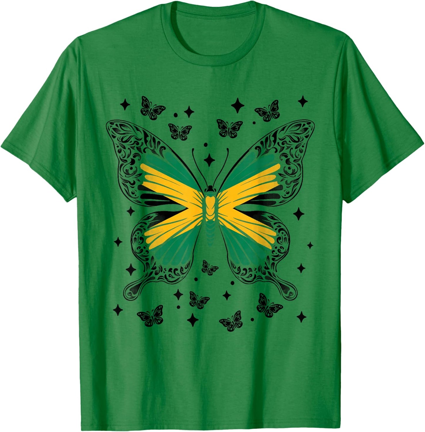 Jamaican Butterfly Jamaica T-Shirt - T-Shirt | Irish Green