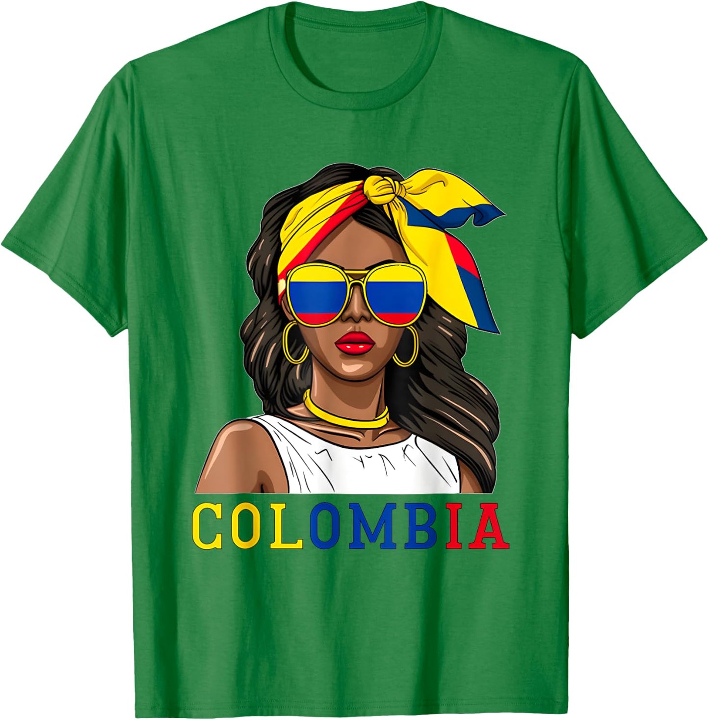 Colombianas Souvenirs Products Woman Flag Roots Colombia T-Shirt - T-Shirt | Irish Green