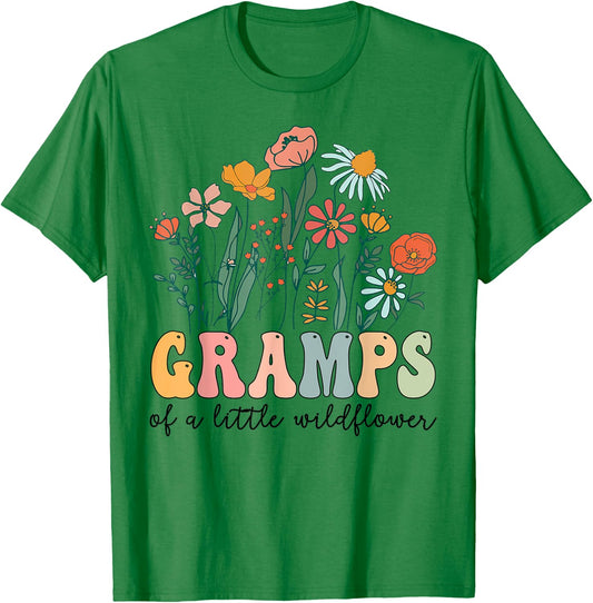 Gramps Of The Little Wildflower Birthday Party Baby Shower T-Shirt - T-Shirt | Irish Green