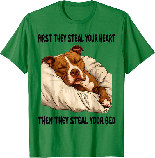 Pitbull Sleeping Pajamas Nightgown T-Shirt - T-Shirt | Irish Green