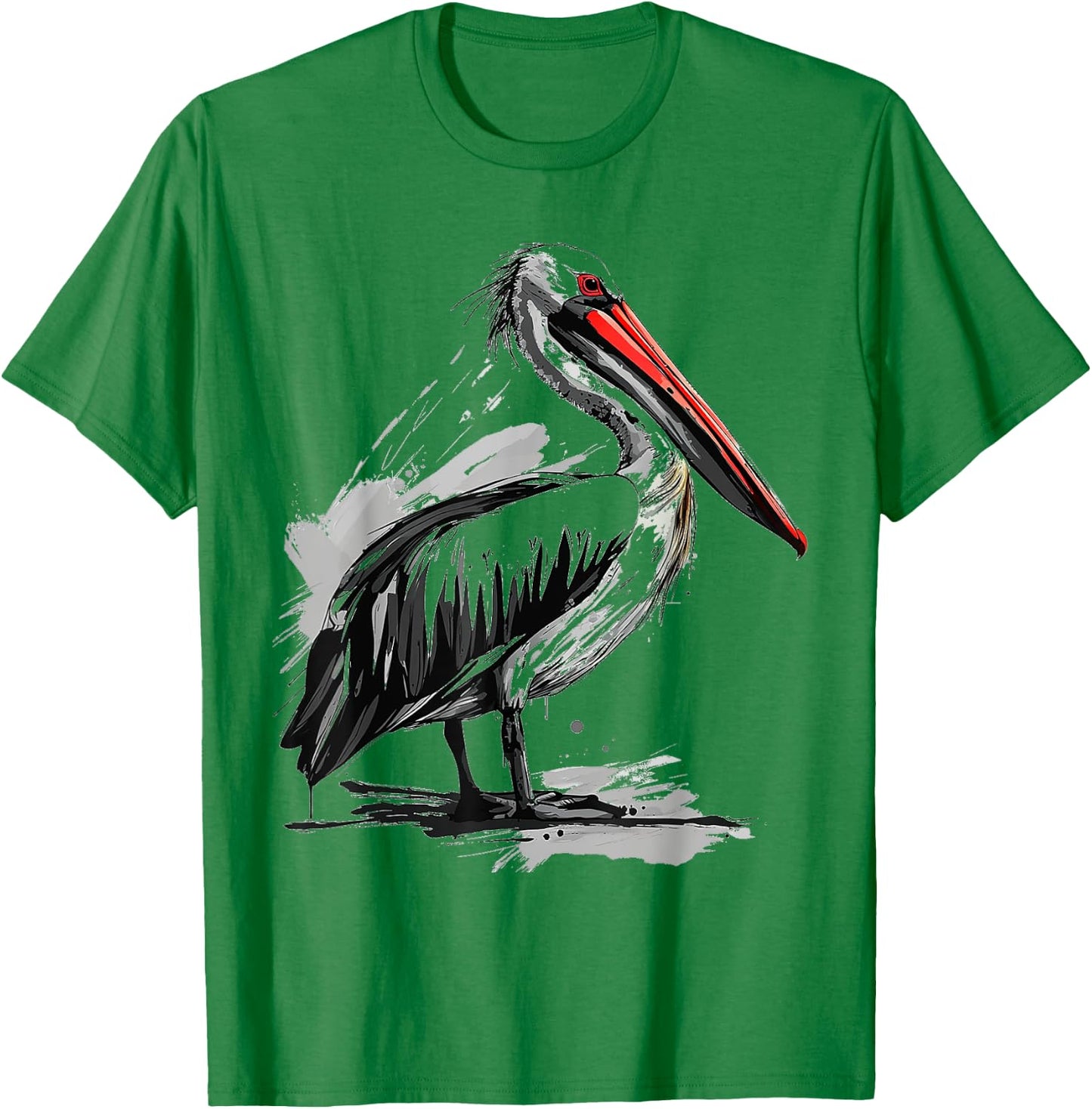 Pelican Animal Print Graphic Drawing Portrait Pelican T-Shirt - T-Shirt | Irish Green