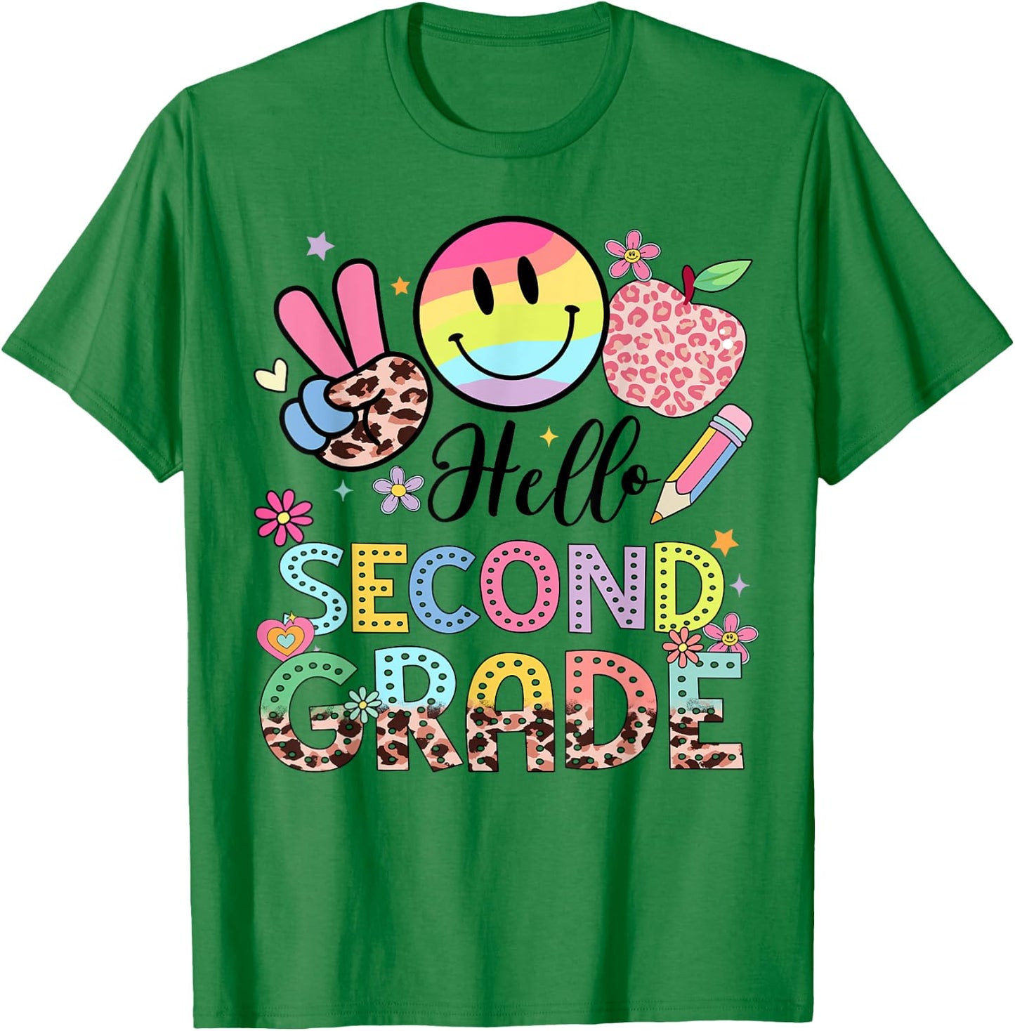 Hello 2nd grade Boy Girl Teacher Back To School 2nd grade T-Shirt - T-Shirt | Irish Green